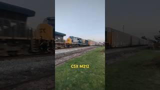 CSX M212 Autoracks with 3405 and Freshly Painted 4758 #sd70mac #autorack #csx #trainvideo #train