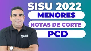 PREPARAÇÃO PARA O SISU 2022, MENORES NOTAS DE CORTE PARA PCD !!! OS CURSOS COM NOTAS ABAIXO DE 400