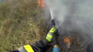 OSP Żychcice - pożar trzciny w Wojkowicach [HELMET CAM]