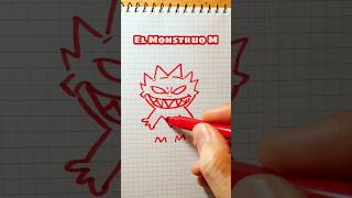 EL MONSTRUO M. Dibujo letras #dibujo #drawing #videoshorts #monster #letras #abecedario #juego