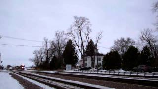 Union Pacific # 2002 Leads Amtrak # 6 On The Geneva Subdivision LaFox,Illinois