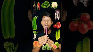 Green Vegetables Eating Challenge🤮|| sponge gourd,🥒pointed,🥑 Eggplant,🍆,🥦🌶️🍐🍅|| #shorts #challenge