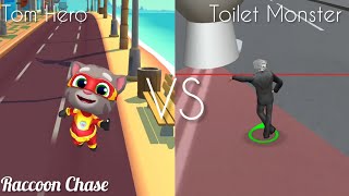 Talking Tom Hero Dash VS Toilet Monster - Hero Tom Complete in Raccoon Chase Gameplay