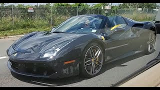 Ferrari 488 Spider Driving on Highway