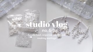 studio vlog 06 | unboxing and restocking beads and making earrings