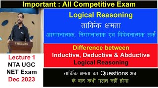 Logical Reasoning| Inductive| Deductive| Abductive | Part 01