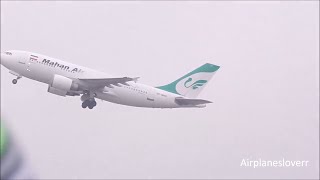 Düsseldorf Airport Mahan Air Airbus A310 300 take off 01 02 2015