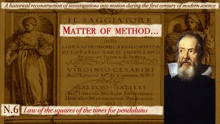 Matter of method 6: Law of the squares of the times for pendulums