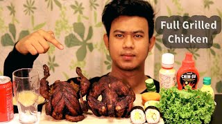 FULL GRILLED CHICKEN EATING SHOW