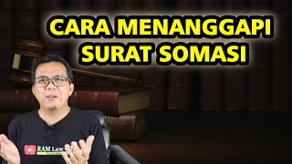 CARA MENANGGAPI SURAT SOMASI DARI PENGACARA