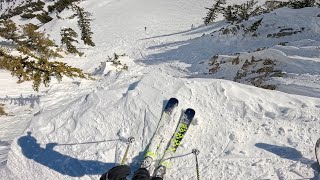 Late Season Cliffs And Powder