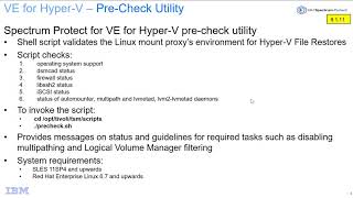 IBM Spectrum Protect for VE HyperV 8.1.11 –Linux pre-check utility – Demo