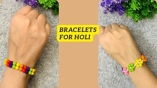 Holi special beaded jewlry|Bracelets😱#youtubepartner #relatable #handmadejewelry #bracelet #holi