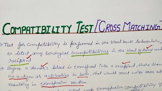 Cross Match test(Compatibility Test)