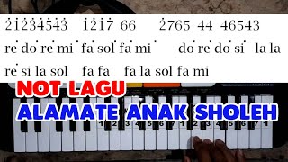 Alamate Anak Sholeh - Not Lagu Piano / Pianika untuk Drum Band / Marching Band