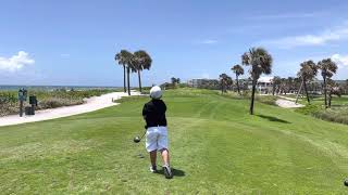 7-year-old drive on hard ocean course strong wind left to right