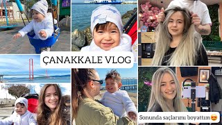 ÇANAKKALE VLOG | SAÇLARIMI BOYATTIM 🥳 | 20 ₺‘ye TAKIM ELBİSE ALDIM 🛍️🙋🏼‍♀️