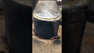 मिट्टी के चूल्हे पे बनाया मटन | Cooking Mutton in Desi Chulha | Mutton in Pressure Cooker #shorts