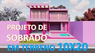 Casa em L | TERRENO 10x20 | Projeto de Sobrado - Projeto INCRÍVEL!