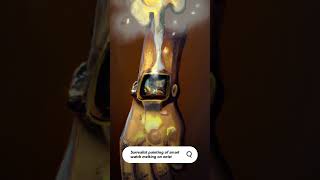 Asking AI to make a surrealist painting of smart watch melting on wrist. #ai #art #short