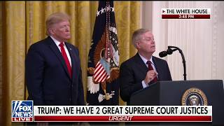 Lindsey Graham Speaks at the White House in Commemoration of the 150th Confirmed Federal Judge.