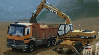 excavator loading dump truck - heavy machine & mining simulator - android gameplay