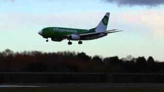 Germania 30 Years special livery D-AGER approaches Bremen Airport 02.03.2016