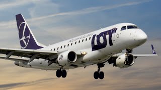 Taxi and take-off from Warsaw Chopin Airport | PLL LOT | E170