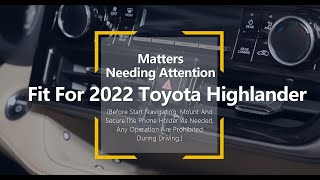 How to update Phone Holder for Toyota Highlander 2021-2022