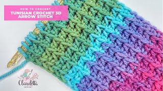 Tunisian Crochet 3D ARROW STITCH