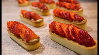 Tartelettes à la fraise. Recette facile sur base de pâte sablée.