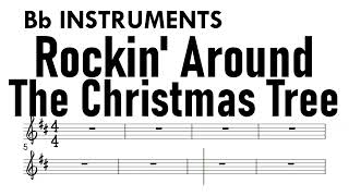 Rockin' Around The Christmas Tree Bb Instruments Sheet Music Backing Track Partitura