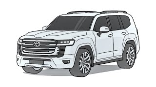 How to draw a Toyota LANDCRUISER LC300/ drawing toyota lc300