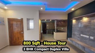 House Tour 800 Sqft | Compact 3 BHK independent Duplex House in Porur Near Tharapakkam