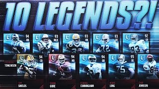 10 LEGENDS!! BEST LEGENDS IN THE GAME! Madden Mobile 17