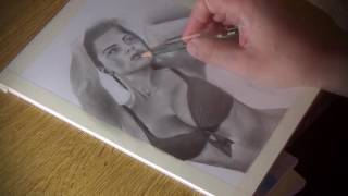 Realistic Pencil Drawing Of Alexia - Timelapse Video