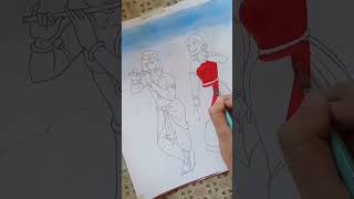 krishna drawing😍🥰#shorts #youtubeshorts #drawing #Happy rash uthsob🤩😍