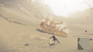 NieR:Automata 9S - Killing Gold Tank in Desert Zone