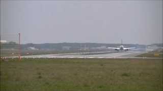 A320WL D-AIZR Lufthansa crosswind landing @FRA RWY 07L "neue Landebahn"