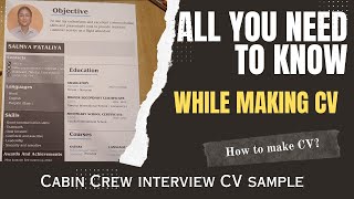 How I Made my CV | Cabin crew | selected | how to make? #indigo #cabincrew #interviewcv #airhostess