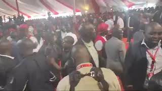 Celebrations as Raila Odinga, Kalonzo, Martha arrive at Ngong Racecourse for Jubilee Party NDC.