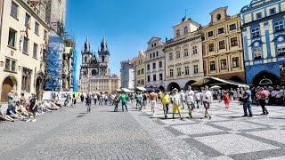 Prague. Walk from the Castle to the Astronomical Clock Through Charles Bridge. Czech Republic