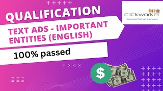 Text Ads - Important Entities (English) ||Qualification answers sheets || click-worker qualification