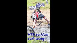 MTB downhill self saving accident cases were caught on camera! #shorts