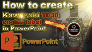 How to create brushcutter label graphic design in PowerPoint (Kawasaki)