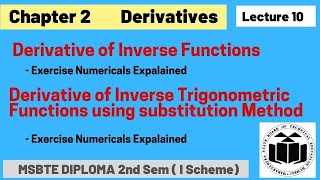 Derivatives Lec 10 || Applied Mathematics  ||2nd Semester || Diploma MSBTE ||