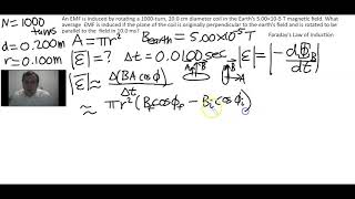 Faraday's Law of Induction Example Calculation