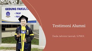 Testimoni Alumni - Dede Jahrotul Jannah, S.P.W.K. #wisuda2023 #prodipwkofficial #universitasterbuka