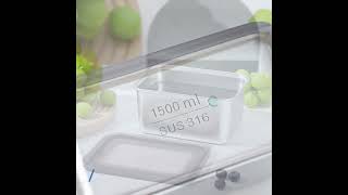 Silicone lid sealed crispe,Stackable storage crisper lid， #kitchen #Stainless steel container