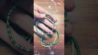 Making aesthetic glass beads bracelet ❤️‍🩹❤️‍🩹 green set